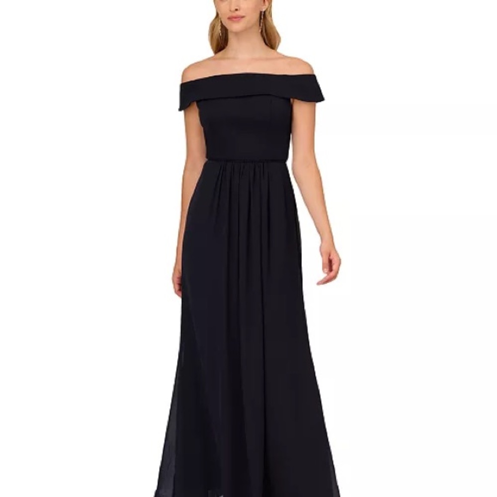 Adrianna Papell Strapless Navy Gown